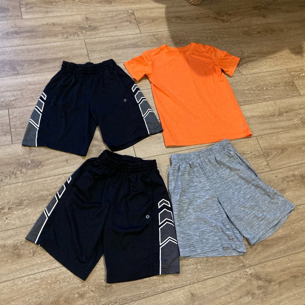 Xersion Bundle (3) Boys shorts and (1) t-shirt Size Small (8)